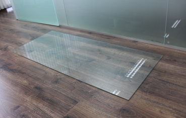 Saisonplatte Rechteck 100x50cm - Kamin-Vorlegeplatte Funkenschutzplatte Kaminbodenplatte Glasplatte