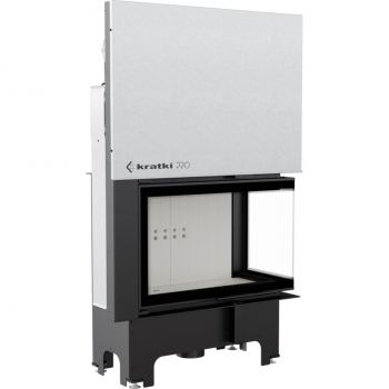 A+ ECK-Kamineinsatz Kratki VNP/810/410 rechts mit Schiebetür - 14 kW
