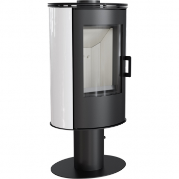 *EEK A - Kaminofen Kratki KOZA AB S N mit Standfuß und weißen Kacheln - 8 kW