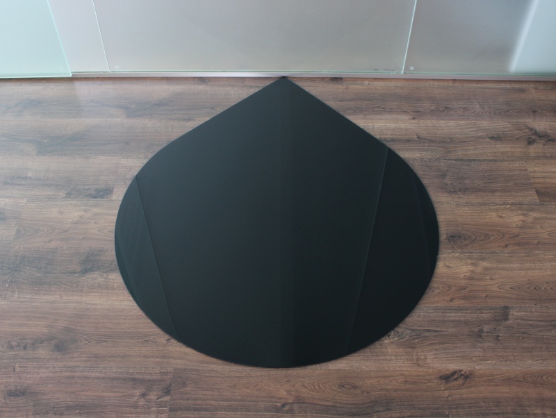 B-WARE Kaminglas Ø90cm Tropfen Ofenglas Bodenplatte Glasplatte Kaminplatte 
