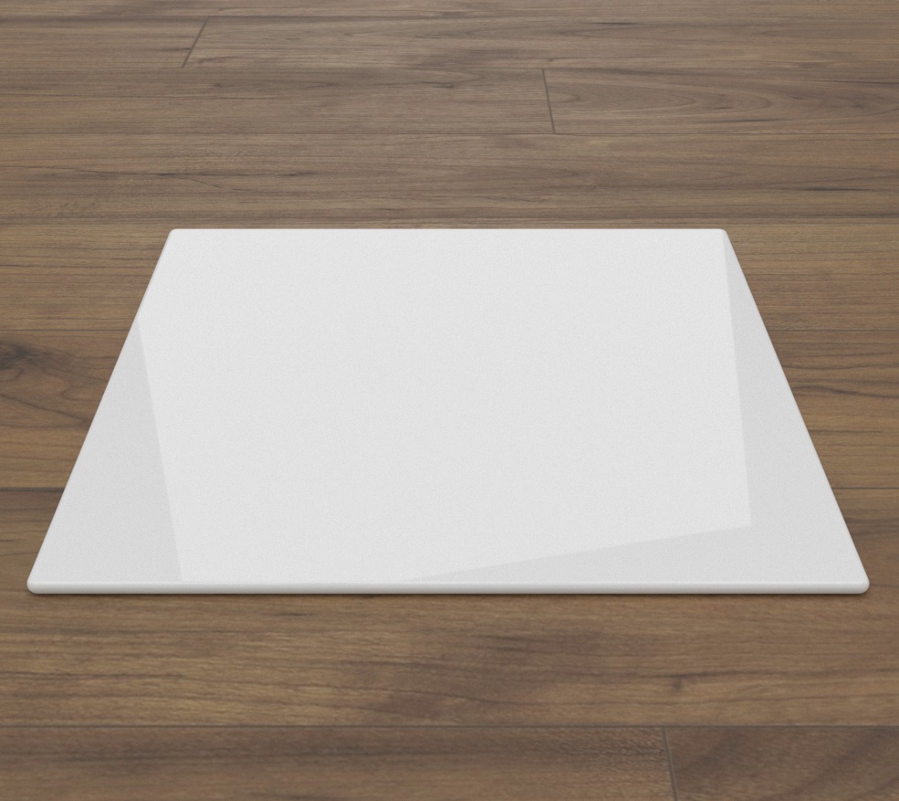 Rechteck 85x110cm Glas weiß Funkenschutzplatte Kaminbodenplatte Glasplatte  .. 