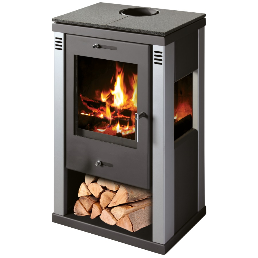 Kaminofen 3 Scheiben Eckig