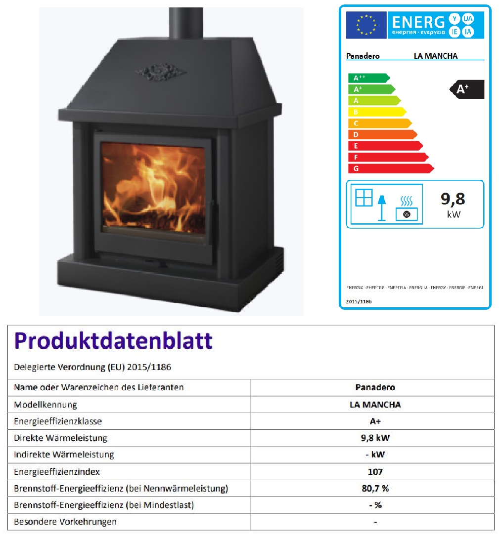 EEK A+ Kaminofen Panadero La Mancha EcoDesign - 9,8 kW | Kaminöfen