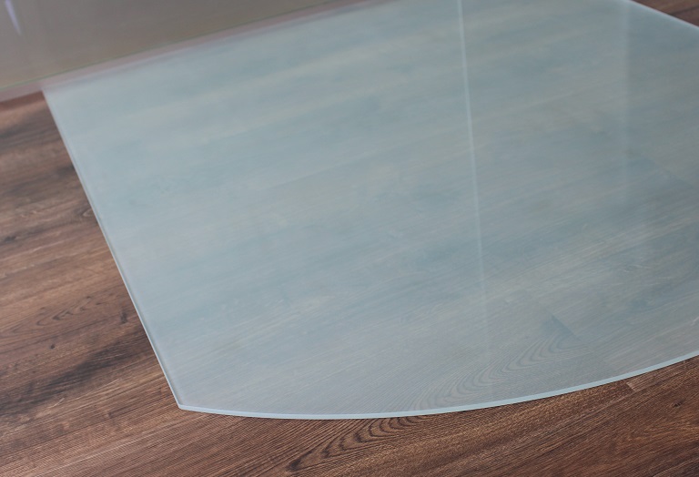 Funkenschutzplatte Kaminbodenplatte Glasplatte f.Ofen Segmentbogen 100x120cm Klarglas - Segmentbogen 100x120cm - ohne Dichtung