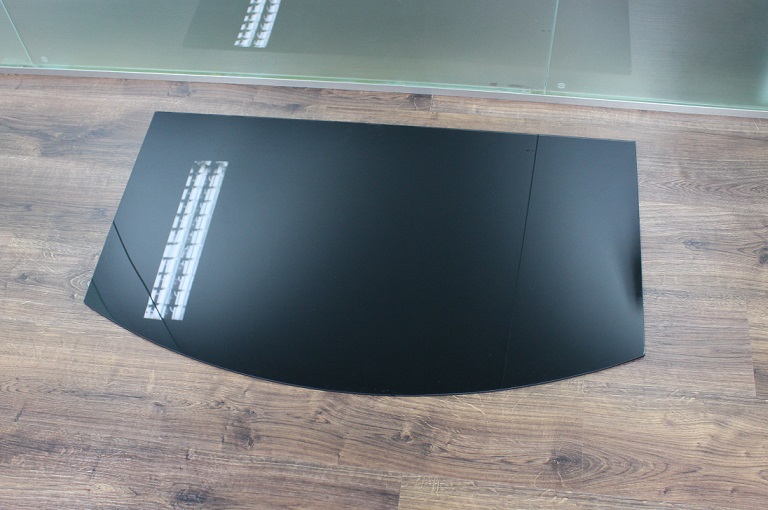 Segmentbogen 100x60cm Glas schwarz Funkenschutzplatte Kaminbodenplatte ... 
