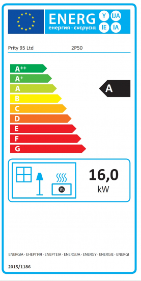 EEK A Küchenofen Holzherd PRITY 2P50 Rohr LINKS mit XL-Backofen – 16kW + BIMSCHV II