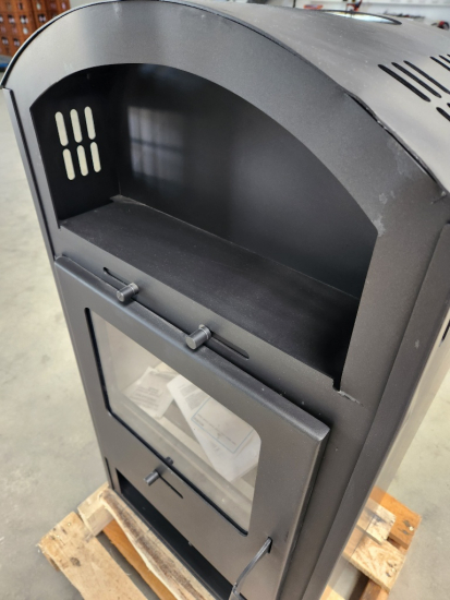 [B-Ware B2] EEK A Kaminofen für Holz+Kohlefeuerung, schwarz – 6,6kW