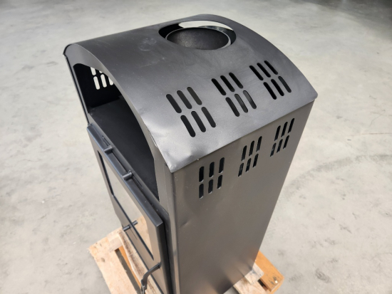 [B-Ware B2] EEK A Kaminofen für Holz+Kohlefeuerung, schwarz – 6,6kW