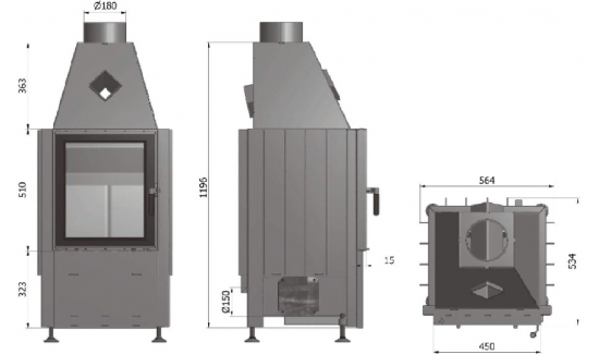 EEK A+ Kamineinsatz HAJDUK SMART 1VT (rahmenlos) Türhöhe 51cm - 7,5 kW