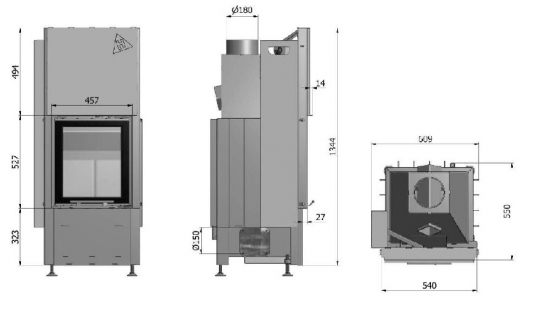 EEK A+ Kamineinsatz HAJDUK SMART 1VTh (rahmenlos), Schiebetür, Türhöhe 51cm - 7,5 kW