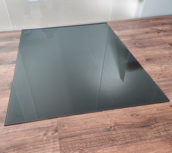 Quadrat 110x110cm Glas anthrazitgrau - Funkenschutzplatte anthrazit grau Kaminbodenplatte Glasplatte Ofenunterlage