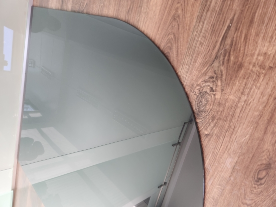 Rundbogen 100x120cm Glas anthrazitgrau - Funkenschutzplatte anthrazit grau Kaminbodenplatte Glasplatte Ofenunterlage Kaminplatte
