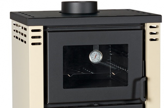 EEK A+ Kaminofen mit Backfach PRITY K2 GT F creme – 8,1kW