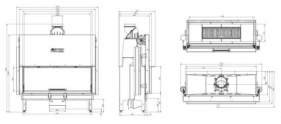 EEK A - XXL-Kamineinsatz HITZE Ardente ARD120X43.G mit Schiebetür - 22kW