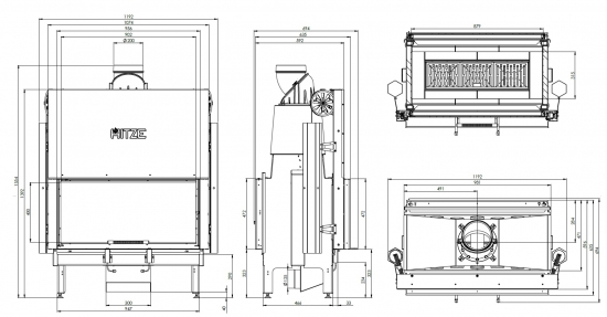 EEK A - Tunnel-Kamineinsatz HITZE Ardente ARD90X41.DGS mit Hebetür - 18kW