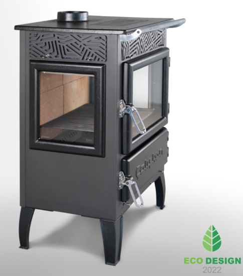 EEK A - Dreischeiben-Kaminofen 305-3D mit Herdplatte - 12,5 kW