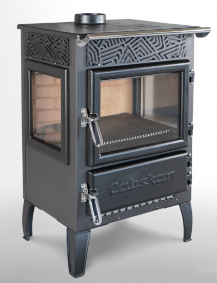 EEK A - Dreischeiben-Kaminofen 305-3D mit Herdplatte - 12,5 kW
