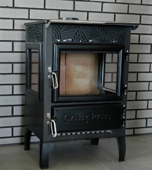 EEK A - Dreischeiben-Kaminofen 305-3D mit Herdplatte - 12,5 kW