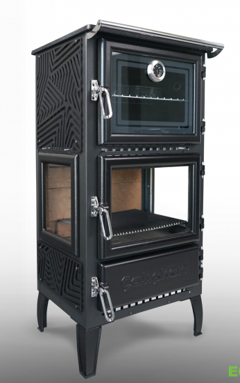 EEK A - Dreischeiben-Holzherd Modell 306-3D Backfach+Herdplatte - 12,87 kW