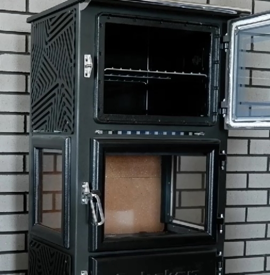 EEK A - Dreischeiben-Holzherd Modell 306-3D Backfach+Herdplatte - 12,87 kW