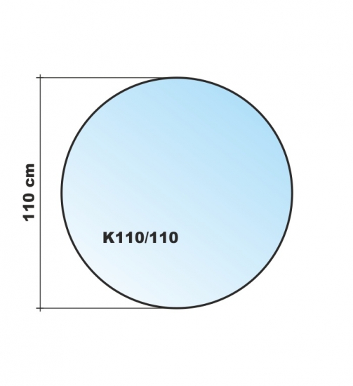 Kreis 110x110cm Glas schwarz - Funkenschutzplatte Kaminbodenplatte Glasplatte Ofenunterlage Kaminplatte