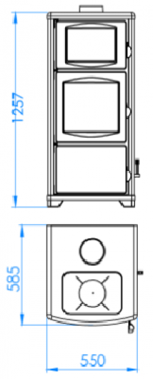 3-Scheiben Automatik-Kaminofen Teba TKS-19 Backfach, dauerbrandfähig 3-Scheiben Automatik-Kaminofen Teba TKS-19 Backfach, dauerbrandfähig