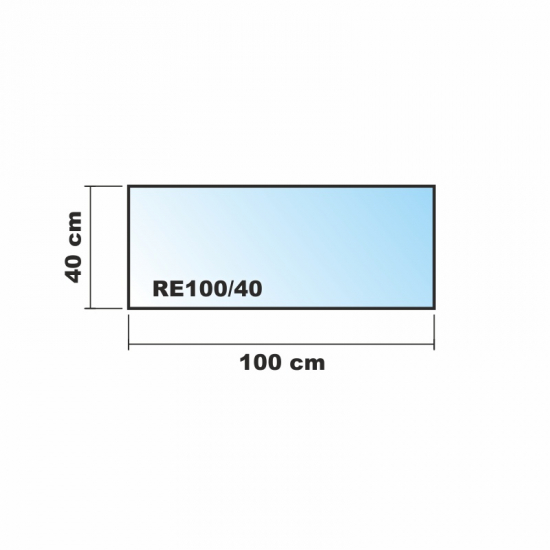 Saisonplatte Rechteck *Frosty* 100x40cm - Kamin-Vorlegeplatte Milchglas Funkenschutzplatte Kaminbodenplatte Glasplatte