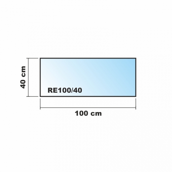 Saisonplatte Rechteck 100x40cm Glas schwarz - Kamin-Vorlegeplatte Funkenschutzplatte Kaminbodenplatte Glasplatte
