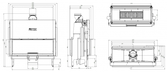 EEK A - XXL-Kamineinsatz HITZE Ardente ARD120X43.DGS mit Schiebetür - 22kW