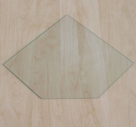 Fünfeck 90x90cm - Funkenschutzplatte Kaminbodenplatte Glasplatte