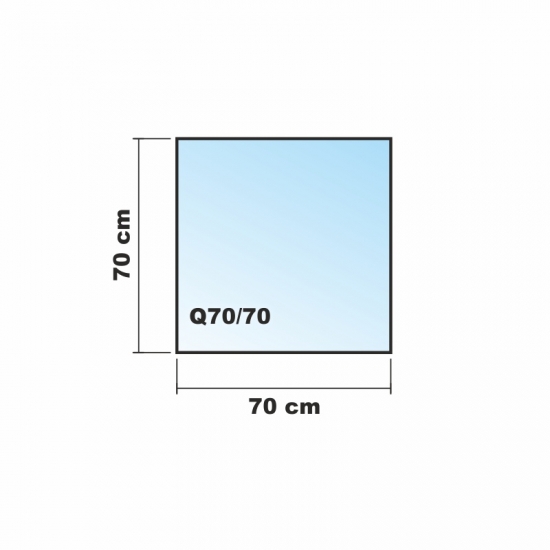 Quadrat *Frosty* 70x70cm - Milchglas Funkenschutzplatte Kaminbodenplatte Glasplatte