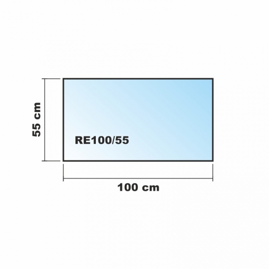 Rechteck *Frosty* 100x55cm - Milchglas Funkenschutzplatte Kaminbodenplatte Glasplatte
