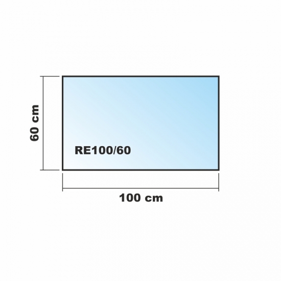 Rechteck *Frosty* 100x60cm - Milchglas Funkenschutzplatte Kaminbodenplatte Glasplatte