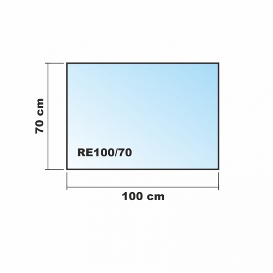 Rechteck *Frosty* 100x70cm - Milchglas Funkenschutzplatte Kaminbodenplatte Glasplatte