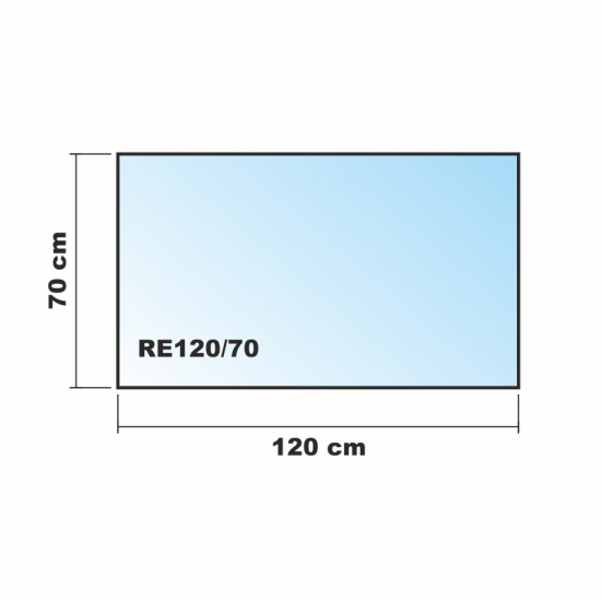 Rechteck *Frosty* 120x70cm - Milchglas Funkenschutzplatte Kaminbodenplatte Glasplatte