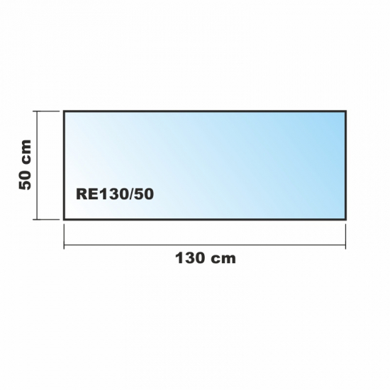 Rechteck *Frosty* 130x50cm - Milchglas Funkenschutzplatte Kaminbodenplatte Glasplatte