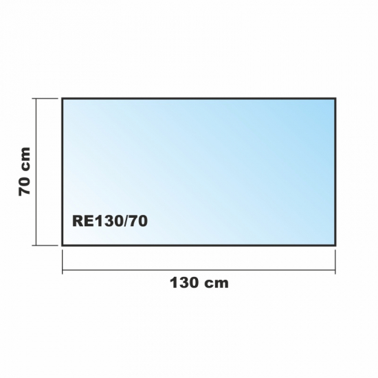 Rechteck *Frosty* 130x70cm - Milchglas Funkenschutzplatte Kaminbodenplatte Glasplatte