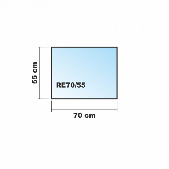 Rechteck *Frosty* 70x55cm - Milchglas Funkenschutzplatte Kaminbodenplatte Glasplatte