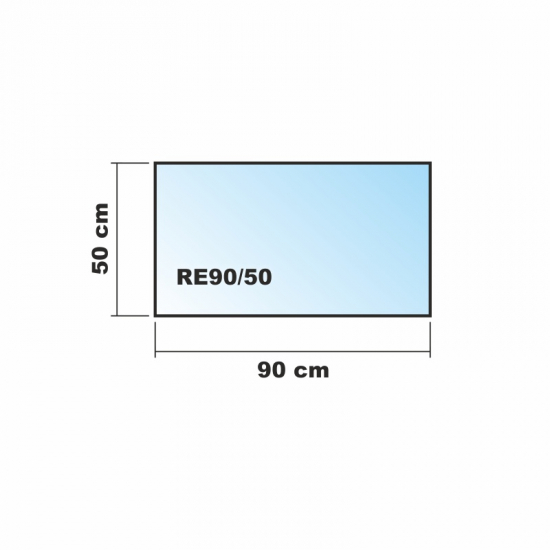 Rechteck *Frosty* 90x50cm - Milchglas Funkenschutzplatte Kaminbodenplatte Glasplatte