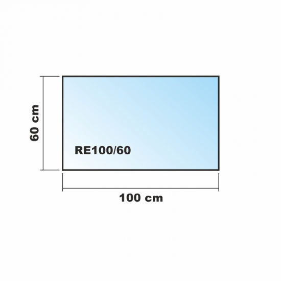 Rechteck 100x60cm - Funkenschutzplatte Kaminbodenplatte Glasplatte