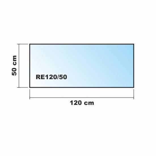 Rechteck 120x50cm - Funkenschutzplatte Kaminbodenplatte Glasplatte