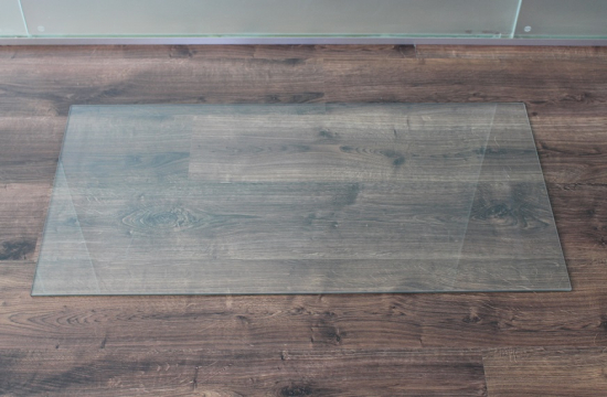 Rechteck 130x50cm - Funkenschutzplatte Kaminbodenplatte Glasplatte