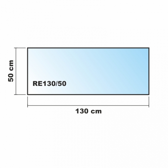 Rechteck 130x50cm - Funkenschutzplatte Kaminbodenplatte Glasplatte