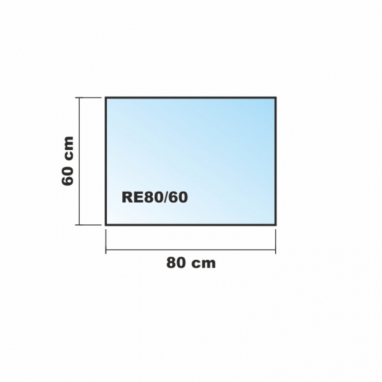 Rechteck 80x60cm - Funkenschutzplatte Kaminbodenplatte Glasplatte