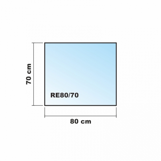 Rechteck 80x70cm - Funkenschutzplatte Kaminbodenplatte Glasplatte