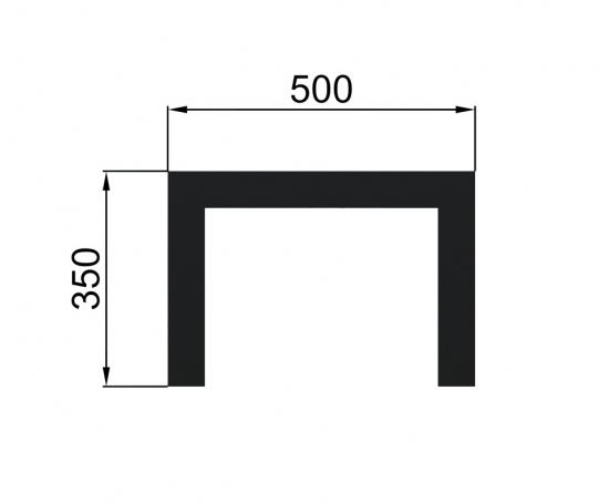 Universal-Untergestell für Kaminöfen Ofenbank Ständer L50xB50xH35cm Kaminuntergestell SCHWARZ