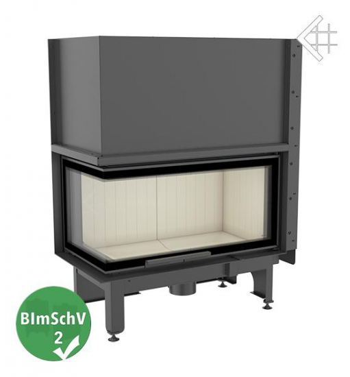 EEK A - Eck-Kamineinsatz Kratki NADIA/14/L/BS/G mit Schiebetür und Seitenscheibe links - 14 kW