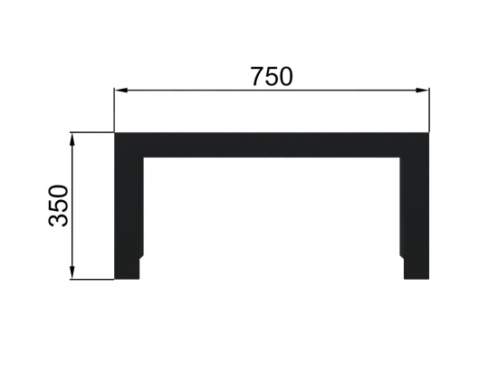 Universal-Untergestell für Kaminöfen Ofenbank Ständer L75xB50xH35cm Kaminuntergestell SCHWARZ