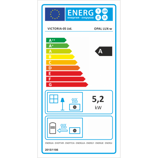 EEK A Kaminofen Victoria OPAL LUX mit ext. Zuluft schwarz - 5,15 KW