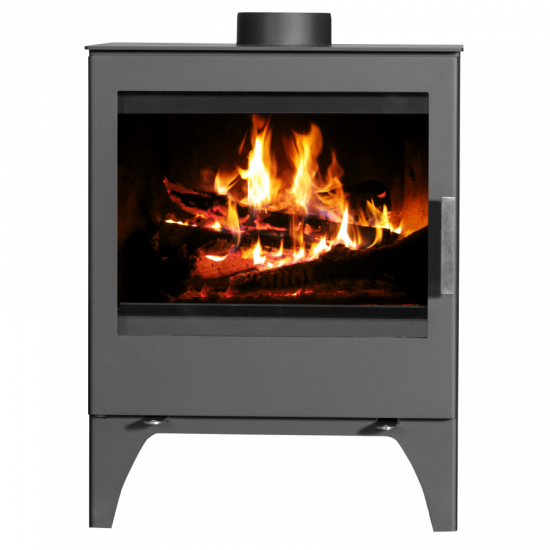 EEK A+ Kaminofen Victoria Modena L schwarz - 9,76kW mit XXL-Sichtscheibe + Zulassung AT
